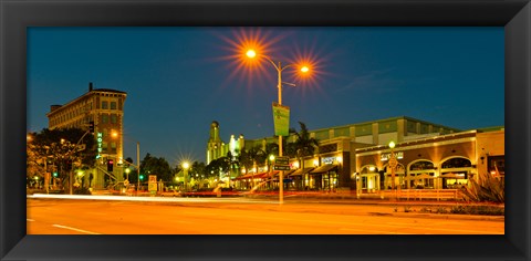 Framed Night scene Culver City, Los Angeles County, California, USA Print