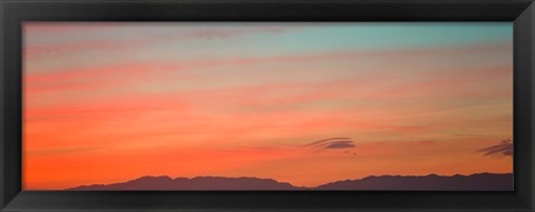 Framed Mountain range at dusk, Santa Monica Mountains, Los Angeles County, California, USA Print