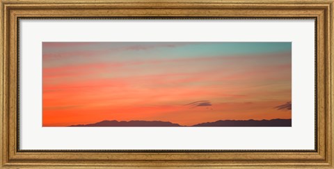 Framed Mountain range at dusk, Santa Monica Mountains, Los Angeles County, California, USA Print
