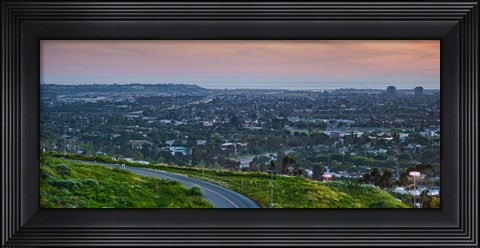 Framed Aerial view of a city viewed from Baldwin Hills Scenic Overlook, Culver City, Los Angeles County, California, USA Print