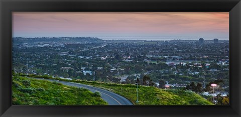 Framed Aerial view of a city viewed from Baldwin Hills Scenic Overlook, Culver City, Los Angeles County, California, USA Print