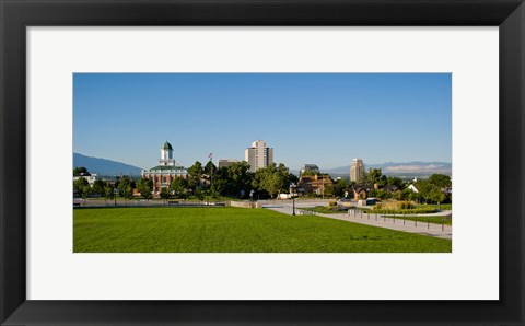Framed Lawn with Salt Lake City Council Hall in the background, Capitol Hill, Salt Lake City, Utah, USA Print