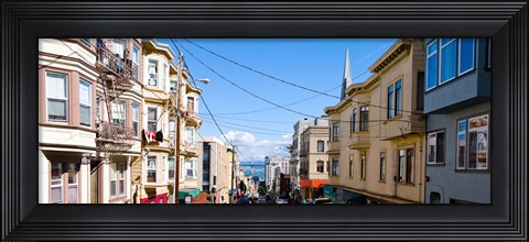 Framed Buildings in city with Bay Bridge and Transamerica Pyramid in the background, San Francisco, California, USA Print