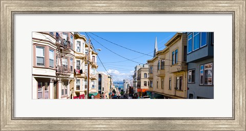 Framed Buildings in city with Bay Bridge and Transamerica Pyramid in the background, San Francisco, California, USA Print