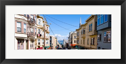 Framed Buildings in city with Bay Bridge and Transamerica Pyramid in the background, San Francisco, California, USA Print