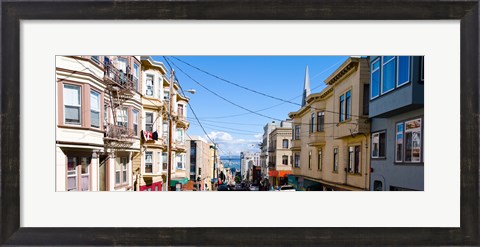 Framed Buildings in city with Bay Bridge and Transamerica Pyramid in the background, San Francisco, California, USA Print