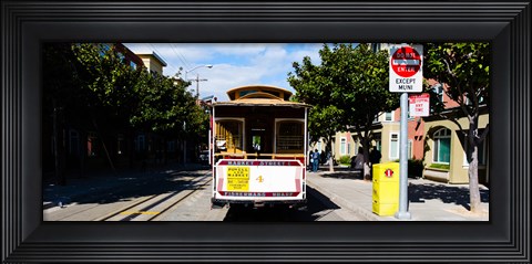 Framed Cable car on a track on the street, San Francisco, San Francisco Bay, California, USA Print