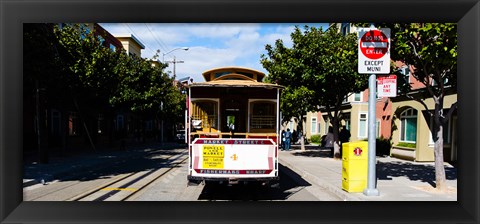 Framed Cable car on a track on the street, San Francisco, San Francisco Bay, California, USA Print