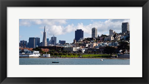 Framed Buildings at the waterfront, Transamerica Pyramid, Pacific Heights, San Francisco, California, USA 2011 Print