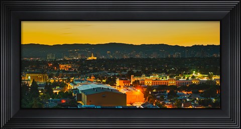 Framed Los Angeles, California Lit Up at Night Print