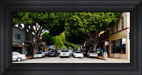 Framed Cars on the road in Downtown San Luis Obispo, San Luis Obispo County, California, USA Print