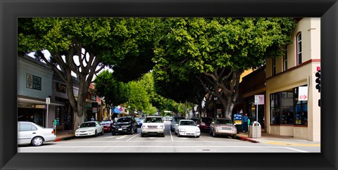 Framed Cars on the road in Downtown San Luis Obispo, San Luis Obispo County, California, USA Print