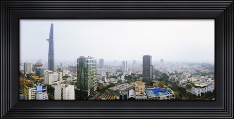 Framed Aerial view of a cityscape, Ho Chi Minh City, Vietnam Print