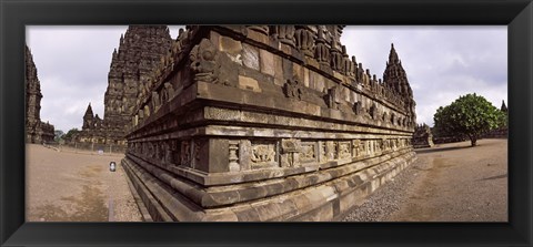 Framed Carving Details on 9th century Hindu temple, Indonesia Print