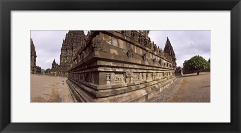 Framed Carving Details on 9th century Hindu temple, Indonesia Print