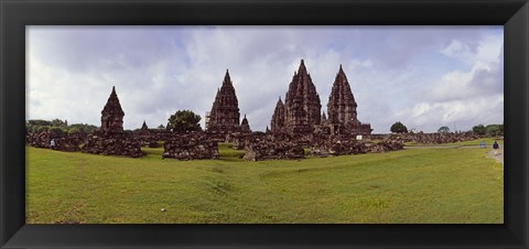 Framed 9th century Hindu temple Prambanan on Java Island, Indonesia Print