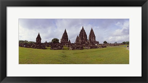 Framed 9th century Hindu temple Prambanan on Java Island, Indonesia Print