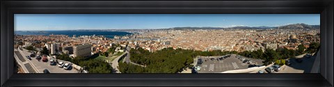 Framed High angle view of a city, Marseille, Bouches-Du-Rhone, Provence-Alpes-Cote D&#39;Azur, France Print
