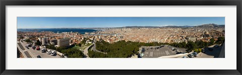 Framed High angle view of a city, Marseille, Bouches-Du-Rhone, Provence-Alpes-Cote D&#39;Azur, France Print