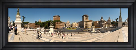 Framed Tourists at town square, Palazzo Venezia, Piazza Venezia, Rome, Lazio, Italy Print