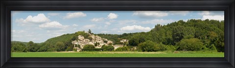 Framed Village at hillside, Rochegude, Languedoc-Roussillon, France Print