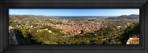 Framed High angle view of a town, Hyeres-les-palmiers, Cote D&#39;Azur, Provence-Alpes-Cote D&#39;Azur, France Print