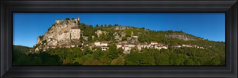 Framed Low angle view of a town on a hill, Rocamadour, Canyon De l&#39;Alzou, Lot, Midi-Pyrenees, France Print