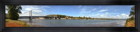 Framed Bridge across a river, Tain-l&#39;Hermitage, Rhone River, Rhone-Alpes, France Print