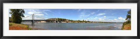 Framed Bridge across a river, Tain-l&#39;Hermitage, Rhone River, Rhone-Alpes, France Print