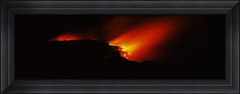 Framed Lava into ocean, Kilauea, Hawaii, USA Print