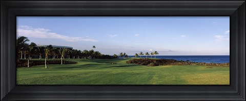 Framed Waikoloa Golf Course at the coast, Waikoloa, Hawaii, USA Print