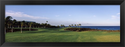 Framed Waikoloa Golf Course at the coast, Waikoloa, Hawaii, USA Print