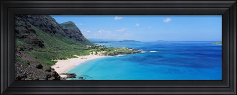 Framed High angle view of a coast, Makapuu, Oahu, Hawaii, USA Print