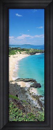 Framed High angle view of a beach, Makapuu, Oahu, Hawaii, USA Print