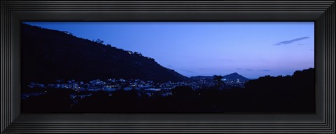 Framed Valley at dusk, Palolo, Oahu, Hawaii, USA Print
