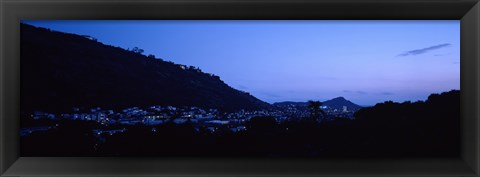 Framed Valley at dusk, Palolo, Oahu, Hawaii, USA Print