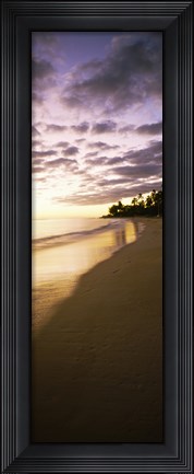 Framed Beach at sunset, Lanikai Beach, Oahu, Hawaii, USA Print