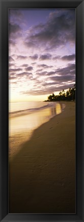 Framed Beach at sunset, Lanikai Beach, Oahu, Hawaii, USA Print