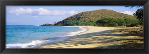 Framed Surf on the beach, Big Beach, Makena, Maui, Hawaii, USA Print