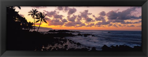 Framed Sunset North Shore, Oahu, Hawaii Print