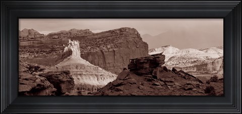 Framed Capitol Reef National Park, Utah (black &amp; white) Print