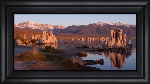 Framed Tufa formations at Mono Lake, Mono County, California Print