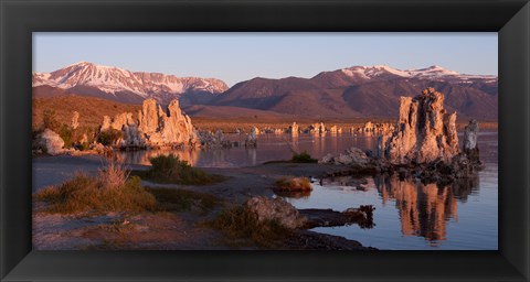 Framed Tufa formations at Mono Lake, Mono County, California Print