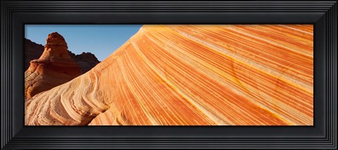 Framed Orange sandstone rock formations, The Wave, Coyote Buttes, Utah, USA Print