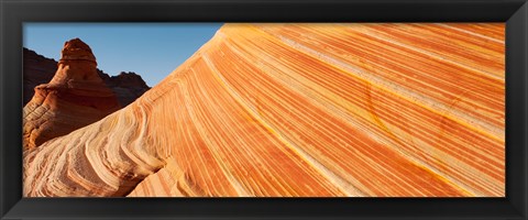 Framed Orange sandstone rock formations, The Wave, Coyote Buttes, Utah, USA Print