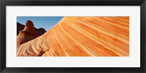 Framed Orange sandstone rock formations, The Wave, Coyote Buttes, Utah, USA Print