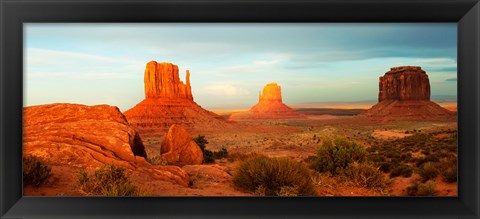 Framed Three Buttes Rock Formations at Monument Valley, Utah-Arizona Border, USA Print