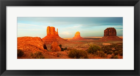 Framed Three Buttes Rock Formations at Monument Valley, Utah-Arizona Border, USA Print