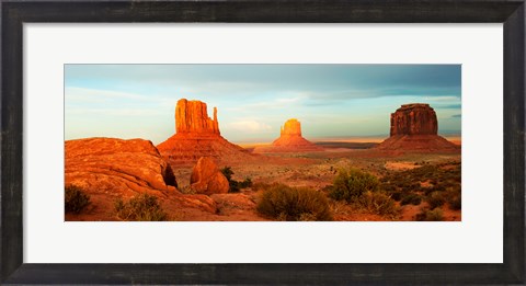 Framed Three Buttes Rock Formations at Monument Valley, Utah-Arizona Border, USA Print