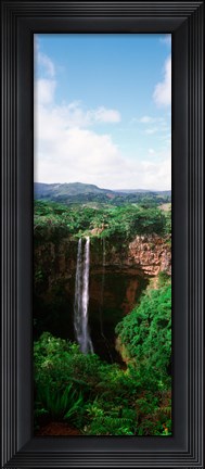 Framed Waterfall, Chamarel Waterfall, Chamarel, Mauritius Island, Mauritius (vertical) Print